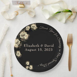 Elegant Roses Catholic Paper Plate