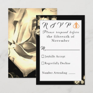 Elegant Roses Catholic Wedding Response Card