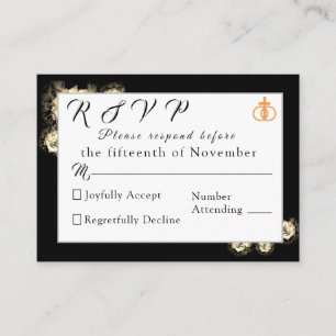 Elegant Roses Catholic Wedding Response Card