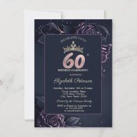 Elegant Roses Dark Gothic 60th Birthday