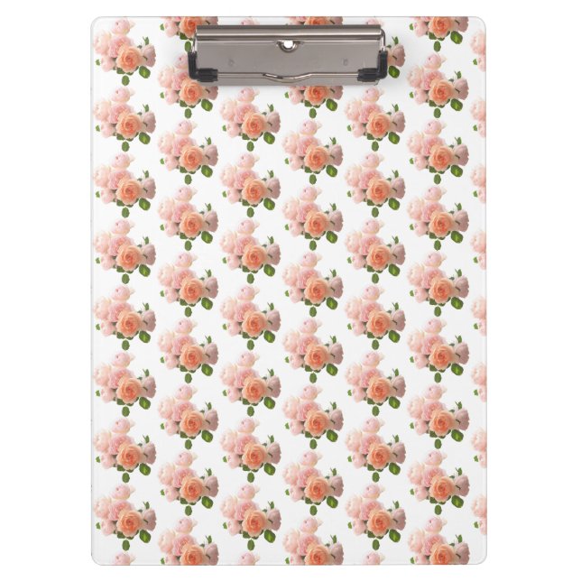 Elegant Roses Design Modern Trendy Template Clipboard (Front)
