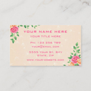 Elegant Roses Garden Frame Modern Professional Business Card