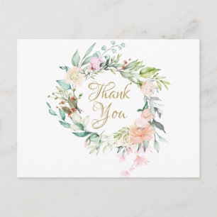 Elegant Roses Garland Business Thank You Postcard