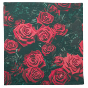 Elegant Roses in Bloom Artwork   Cloth Napkin