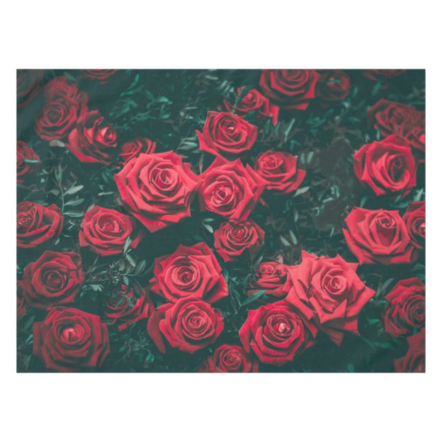 Elegant Roses in Bloom Artwork | Tablecloth (Front (Horizontal))
