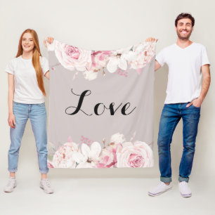 Elegant Roses Medium Fleece Blanket