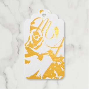 Elegant Roses Monogrammed Gift Tags