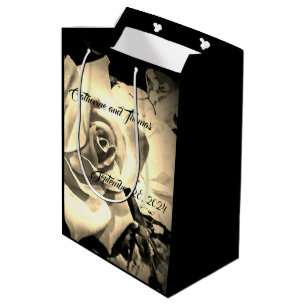Elegant Roses Monogrammed Medium Gift Bag