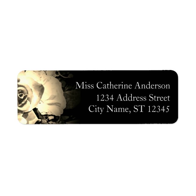 Elegant Roses Monogrammed Return Address Label (Front)
