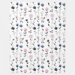 Elegant roses pattern fleece blanket