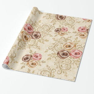 Elegant roses pattern wrapping paper