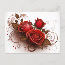 Elegant Roses Postcard