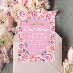 Elegant roses Princess  Sweet 16 Invitation