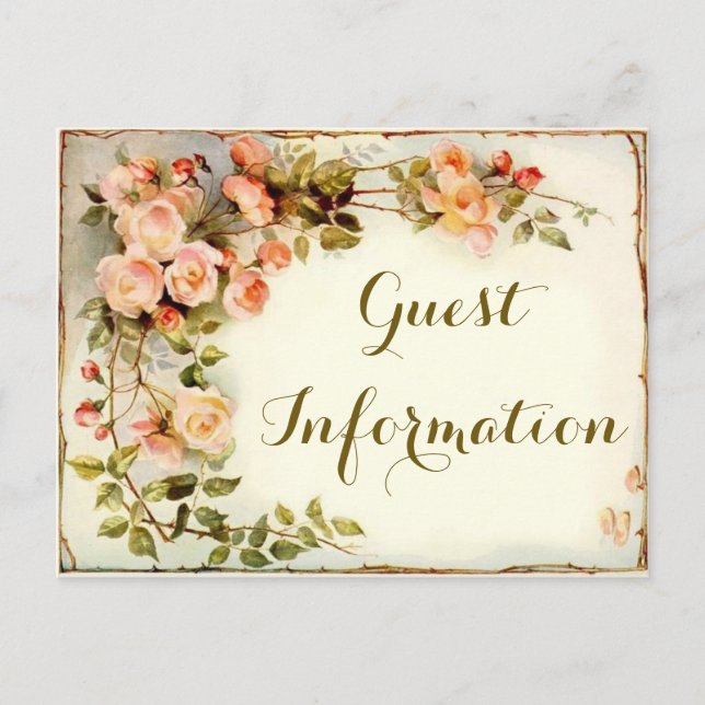 Elegant roses print postcard (Front)