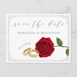 Elegant Roses Wedding Save the Date Postcard