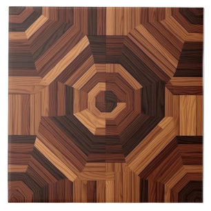 Elegant Rosewood Seamless Pattern Ceramic Tile