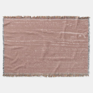Elegant Rosy Brown Wood Grain  Throw Blanket
