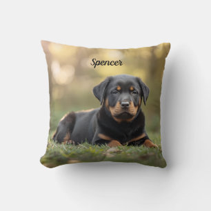 Elegant Rottweiler Personalised Cushion