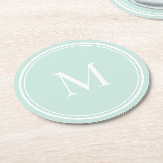 Elegant Round Circle Monogram Paper Coaster (Creator Uploaded)