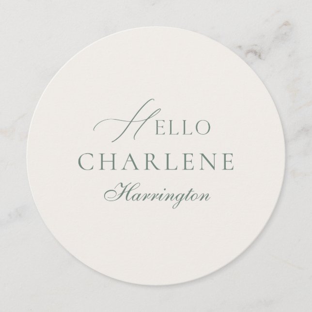 Elegant Round Ivory Wedding Menu  (Front)