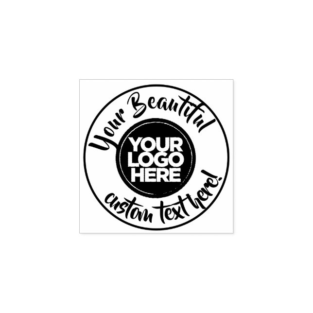 Elegant round logo circle text script calligraphy rubber stamp (Imprint)