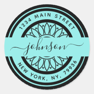 Elegant  Round Return Address,Create Your Own Classic Round Sticker