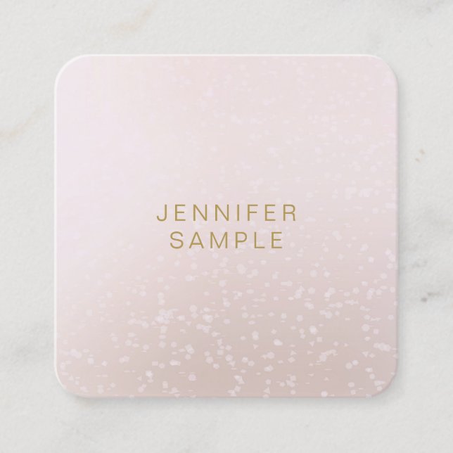Elegant Rounded Square Modern Template Gold Text Square Business Card (Front)