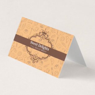 Elegant ROYAL Bakery Pastry Chef folded Business Card