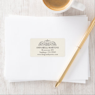 Elegant, royal, beige label