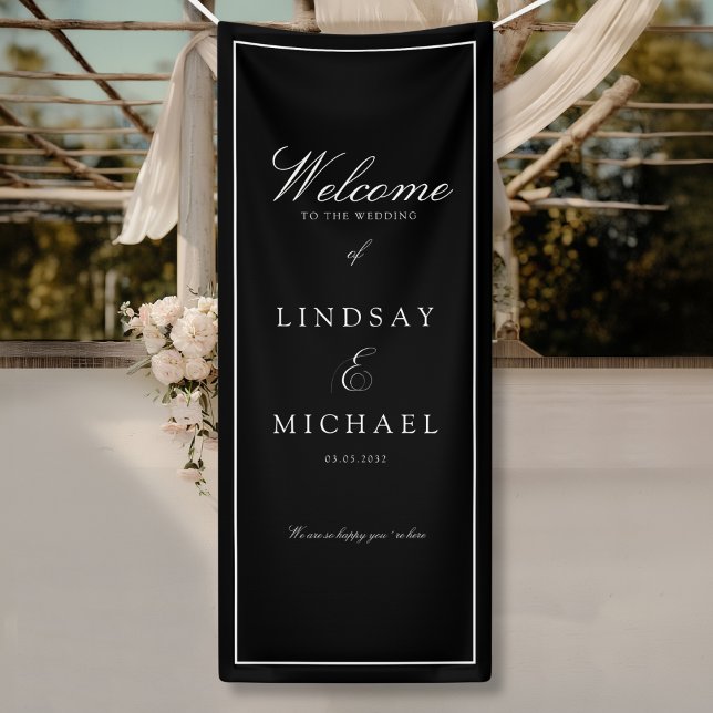 Elegant Royal Black Wedding  Banner (Elegant Royal Black Wedding Banner)