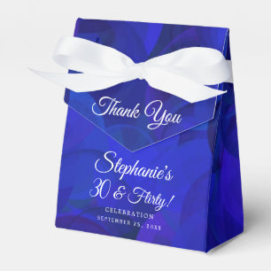 Elegant Royal Blue 30 and Flirty Birthday Party Favour Box