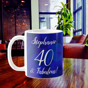 Elegant Royal Blue 40 and Fabulous Birthday Coffee Mug