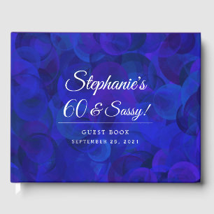 Elegant Royal Blue 60 and Sassy Birthday Party Guest Book