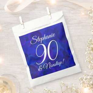 Elegant Royal Blue 90 and Nonstop Birthday Party Favour Bag