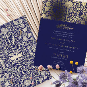 Elegant Royal Blue and Gold Islamic Wedding