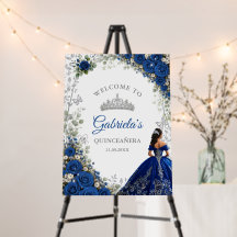 Elegant Royal Blue and Silver Quinceañera Welcome