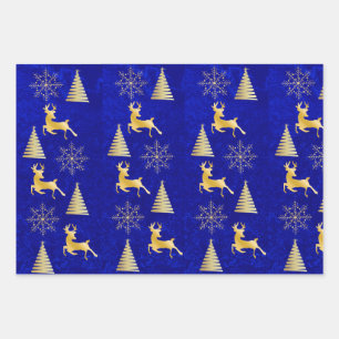 Elegant Royal Blue Christmas Wrapping  Wrapping Paper Sheet