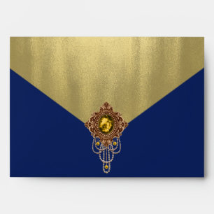 Elegant Royal Blue Gold Envelope