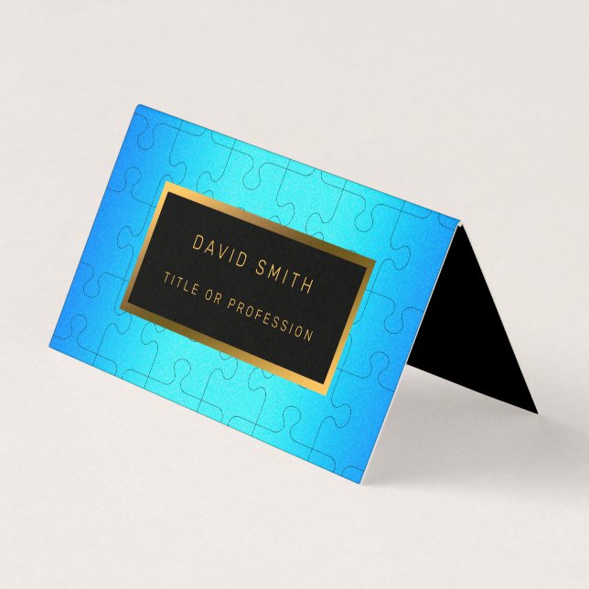Elegant Royal Blue Metal Business Card (Front)