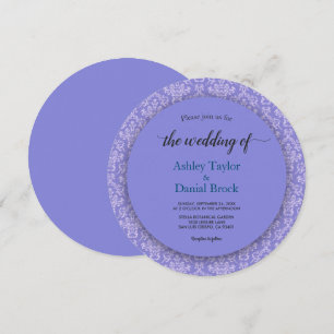 Elegant Royal Blue Ornate Chic Damask Wedding Invitation