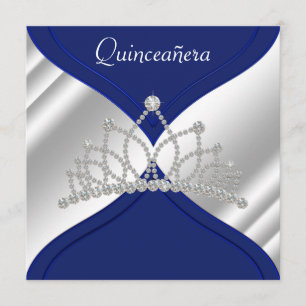 Elegant Royal Blue Quinceanera Invitations