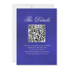 Elegant Royal Blue Rose Fancy QR Code Wedding