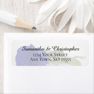 Elegant Royal Blue Rose Wedding Return Address Label