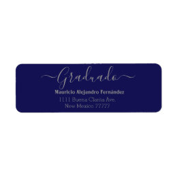 Elegant Royal Blue Spanish | Class Year Return Lab Address Label