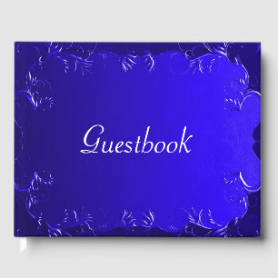Elegant Royal Blue Wedding Guest Book