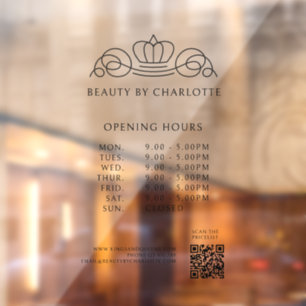 Elegant, Royal, Business, Opening Hours & QR Code