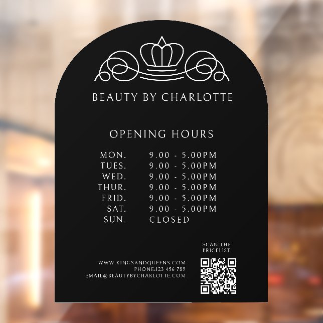 Elegant, Royal, Business, Opening Hours & QR Code (Sheet 2)