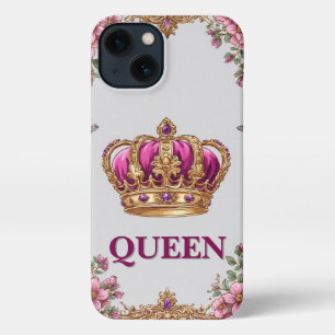 Elegant Royal Crown With Gold Frame iPhone 13 Case