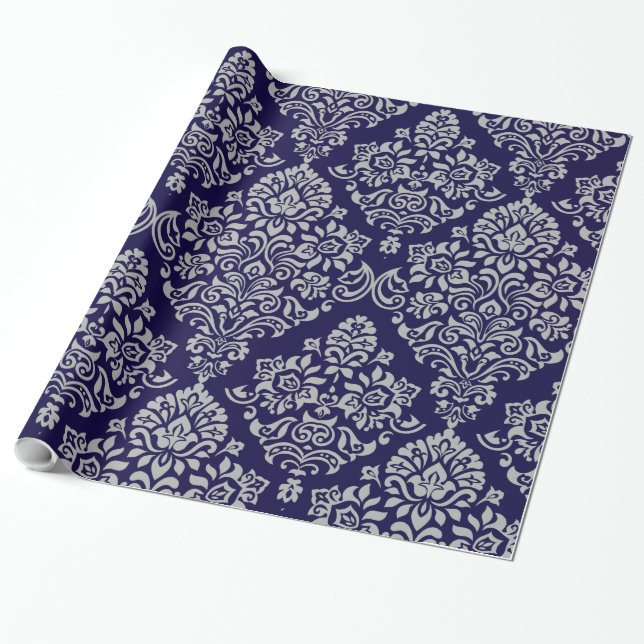 Elegant Royal Damask Pattern Wrapping Paper (Unrolled)