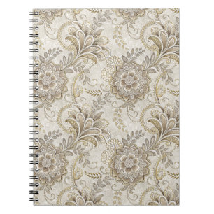 Elegant Royal Floral Paisley Design Pattern Art Notebook